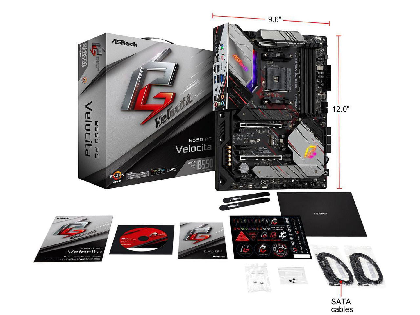 Phantom Gaming B550 PG VELOCITA AM4 AMD B550 SATA 6Gb/S ATX AMD Motherboard